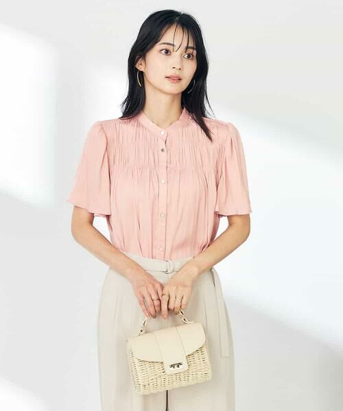 a.v.v / アー・ヴェ・ヴェ シャツ・ブラウス | サテンシャーリングブラウス | 詳細1