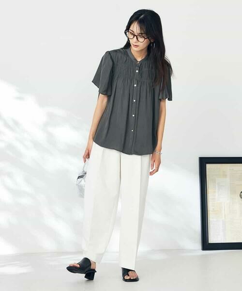 a.v.v / アー・ヴェ・ヴェ シャツ・ブラウス | サテンシャーリングブラウス | 詳細13