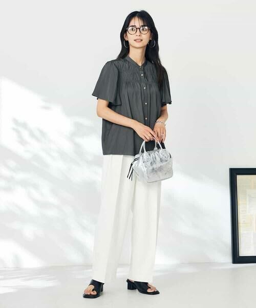 a.v.v / アー・ヴェ・ヴェ シャツ・ブラウス | サテンシャーリングブラウス | 詳細14