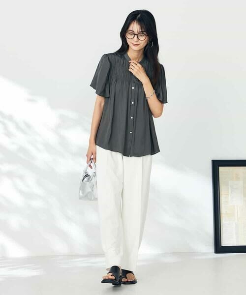 a.v.v / アー・ヴェ・ヴェ シャツ・ブラウス | サテンシャーリングブラウス | 詳細17