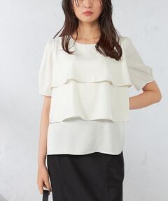 a.v.v / アー・ヴェ・ヴェ シャツ・ブラウス | 【接触冷感/UVカット/吸水速乾/イージーケア】サテンティアードブラウス