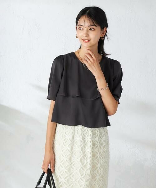 a.v.v / アー・ヴェ・ヴェ シャツ・ブラウス | 【接触冷感/UVカット/吸水速乾/イージーケア】サテンティアードブラウス | 詳細14