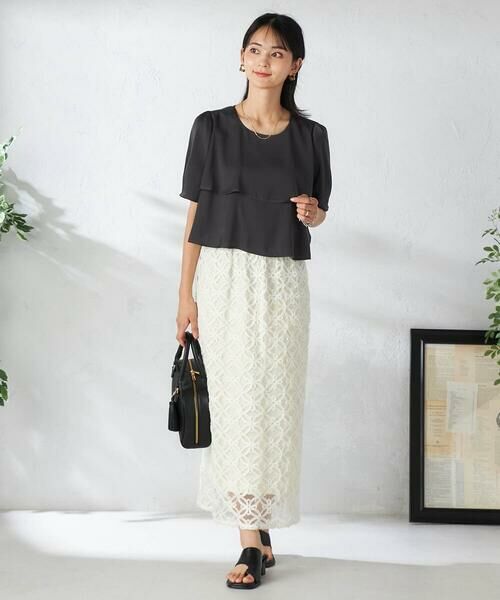 a.v.v / アー・ヴェ・ヴェ シャツ・ブラウス | 【接触冷感/UVカット/吸水速乾/イージーケア】サテンティアードブラウス | 詳細15