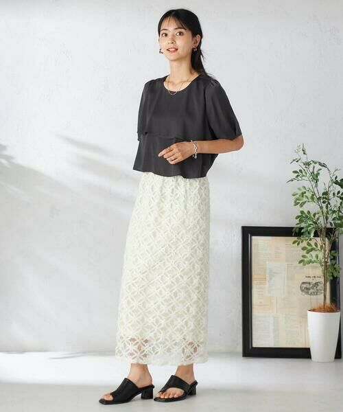 a.v.v / アー・ヴェ・ヴェ シャツ・ブラウス | 【接触冷感/UVカット/吸水速乾/イージーケア】サテンティアードブラウス | 詳細16