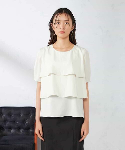 a.v.v / アー・ヴェ・ヴェ シャツ・ブラウス | 【接触冷感/UVカット/吸水速乾/イージーケア】サテンティアードブラウス | 詳細19