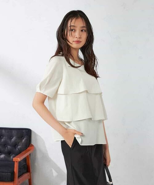 a.v.v / アー・ヴェ・ヴェ シャツ・ブラウス | 【接触冷感/UVカット/吸水速乾/イージーケア】サテンティアードブラウス | 詳細3