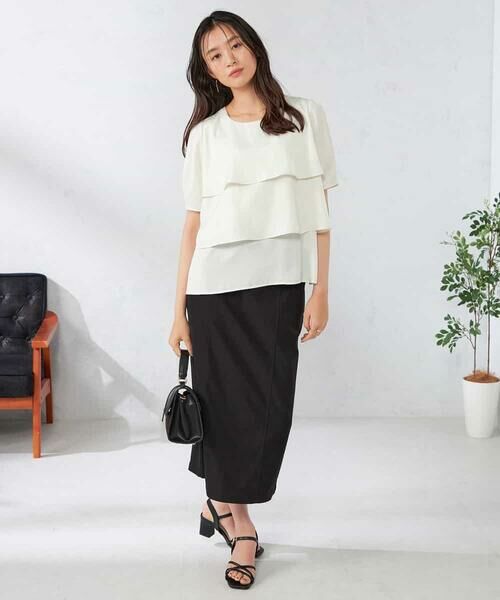 a.v.v / アー・ヴェ・ヴェ シャツ・ブラウス | 【接触冷感/UVカット/吸水速乾/イージーケア】サテンティアードブラウス | 詳細4