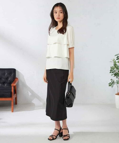 a.v.v / アー・ヴェ・ヴェ シャツ・ブラウス | 【接触冷感/UVカット/吸水速乾/イージーケア】サテンティアードブラウス | 詳細5