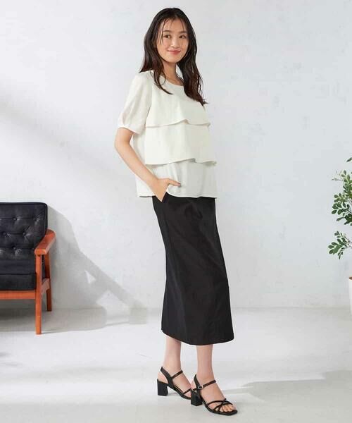 a.v.v / アー・ヴェ・ヴェ シャツ・ブラウス | 【接触冷感/UVカット/吸水速乾/イージーケア】サテンティアードブラウス | 詳細6