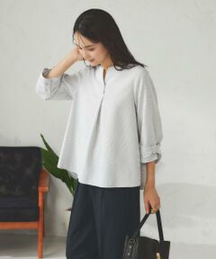 a.v.v / アー・ヴェ・ヴェ シャツ・ブラウス | 【洗える/イージーケア/吸水速乾/UVカット】袖リボンサッカーブラウス【セットアップ対応】