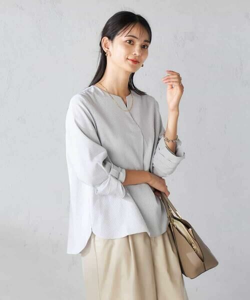 a.v.v / アー・ヴェ・ヴェ シャツ・ブラウス | 【洗える/イージーケア/吸水速乾/UVカット】袖リボンサッカーブラウス【セットアップ対応】 | 詳細1