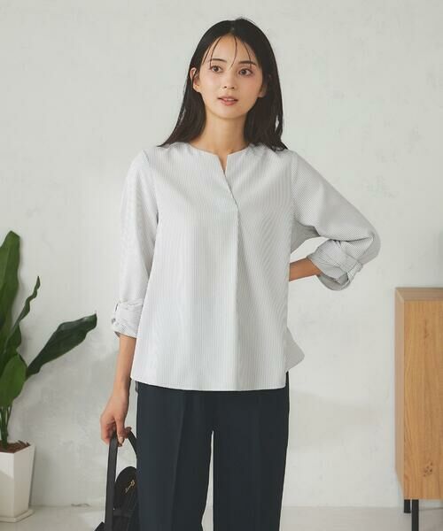 a.v.v / アー・ヴェ・ヴェ シャツ・ブラウス | 【洗える/イージーケア/吸水速乾/UVカット】袖リボンサッカーブラウス【セットアップ対応】 | 詳細10