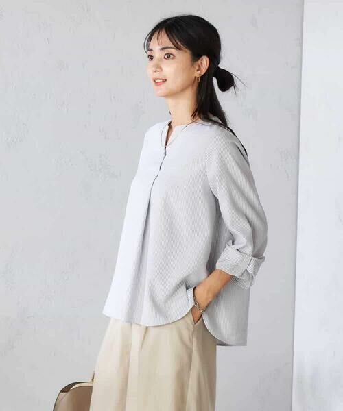 a.v.v / アー・ヴェ・ヴェ シャツ・ブラウス | 【洗える/イージーケア/吸水速乾/UVカット】袖リボンサッカーブラウス【セットアップ対応】 | 詳細3