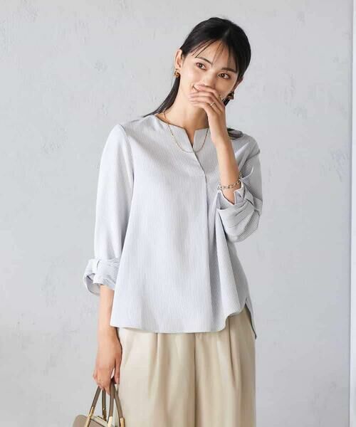 a.v.v / アー・ヴェ・ヴェ シャツ・ブラウス | 【洗える/イージーケア/吸水速乾/UVカット】袖リボンサッカーブラウス【セットアップ対応】 | 詳細4