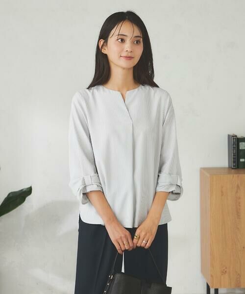 a.v.v / アー・ヴェ・ヴェ シャツ・ブラウス | 【洗える/イージーケア/吸水速乾/UVカット】袖リボンサッカーブラウス【セットアップ対応】 | 詳細9