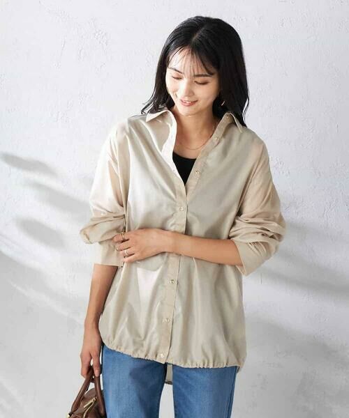 a.v.v / アー・ヴェ・ヴェ シャツ・ブラウス | ドロストセミシアーシャツ(ベージュ)