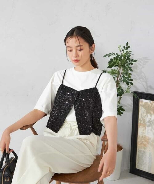 a.v.v / アー・ヴェ・ヴェ その他トップス | スパンコールビスチェ | 詳細8