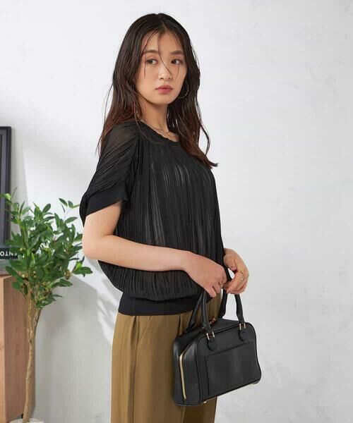 a.v.v / アー・ヴェ・ヴェ シャツ・ブラウス | シフォン楊柳プリーツブラウス | 詳細1