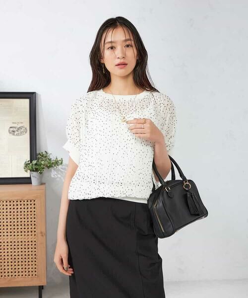 a.v.v / アー・ヴェ・ヴェ シャツ・ブラウス | シフォン楊柳プリーツブラウス | 詳細14