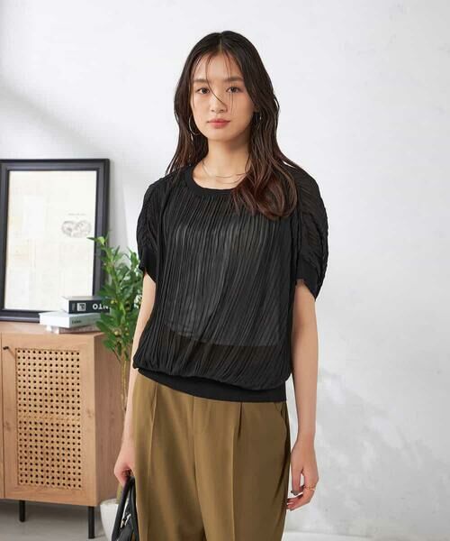 a.v.v / アー・ヴェ・ヴェ シャツ・ブラウス | シフォン楊柳プリーツブラウス | 詳細20