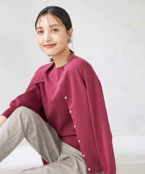 a.v.v / アー・ヴェ・ヴェ カーディガン・ボレロ | 【洗える】クルーネック美ラクるカーディガン | 詳細5