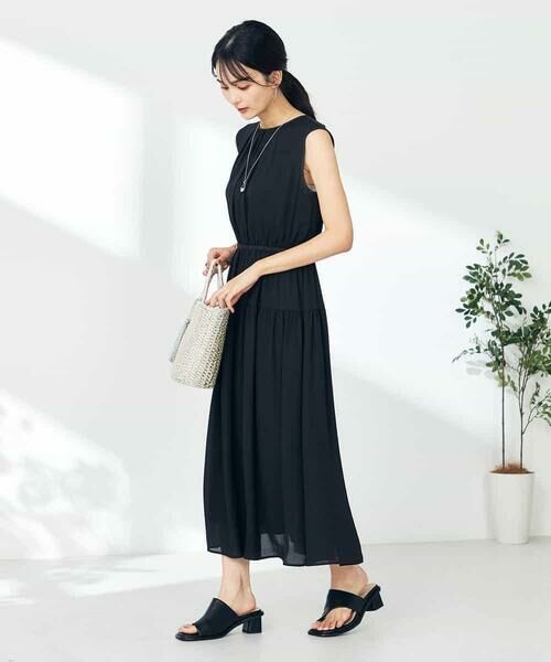 a.v.v / アー・ヴェ・ヴェ ロング・マキシ丈ワンピース | 配色パイピング切り替えワンピース | 詳細11