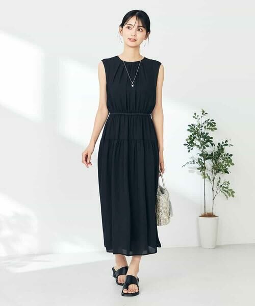 a.v.v / アー・ヴェ・ヴェ ロング・マキシ丈ワンピース | 配色パイピング切り替えワンピース | 詳細8