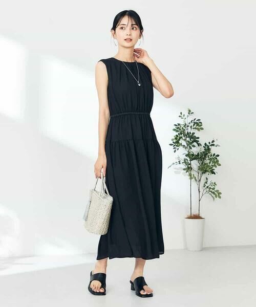 a.v.v / アー・ヴェ・ヴェ ロング・マキシ丈ワンピース | 配色パイピング切り替えワンピース | 詳細9
