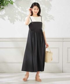a.v.v / アー・ヴェ・ヴェ ロング・マキシ丈ワンピース | 【接触冷感/洗える】タックフレアキャミワンピース