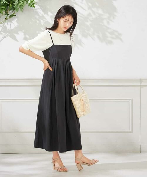 a.v.v / アー・ヴェ・ヴェ ロング・マキシ丈ワンピース | 【接触冷感/洗える】タックフレアキャミワンピース | 詳細9