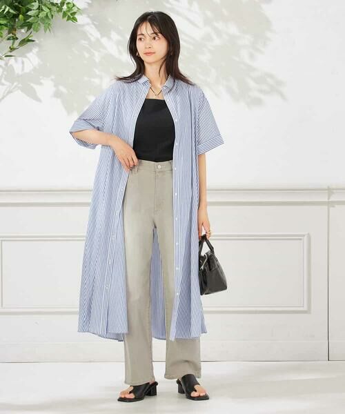 a.v.v / アー・ヴェ・ヴェ ロング・マキシ丈ワンピース | 【洗える】ストライプシャツワンピース | 詳細4