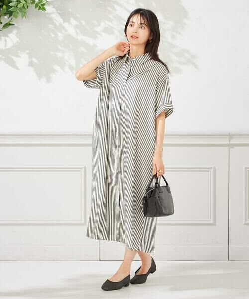 a.v.v / アー・ヴェ・ヴェ ロング・マキシ丈ワンピース | 【洗える】ストライプシャツワンピース | 詳細5