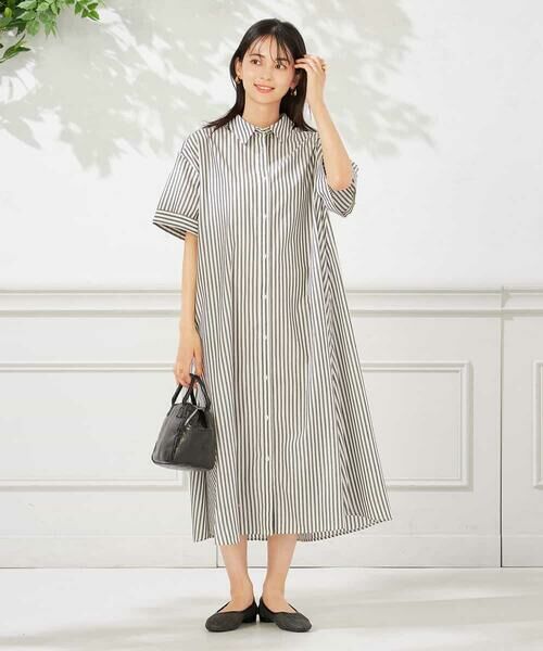 a.v.v / アー・ヴェ・ヴェ ロング・マキシ丈ワンピース | 【洗える】ストライプシャツワンピース | 詳細6