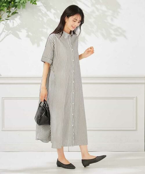 a.v.v / アー・ヴェ・ヴェ ロング・マキシ丈ワンピース | 【洗える】ストライプシャツワンピース | 詳細7