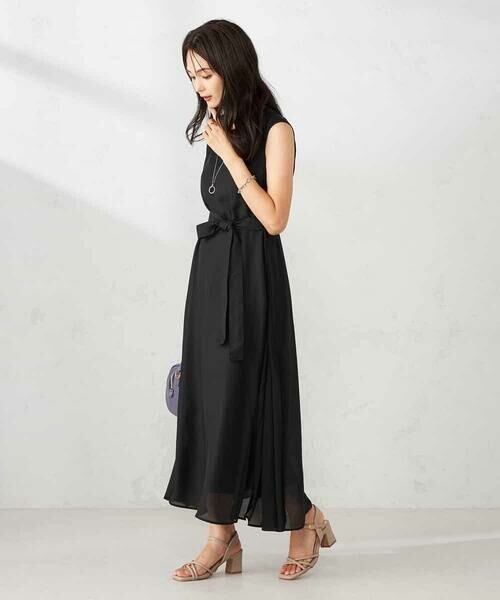 a.v.v / アー・ヴェ・ヴェ ロング・マキシ丈ワンピース | 【洗える】サイドプリーツノースリーブワンピース | 詳細11