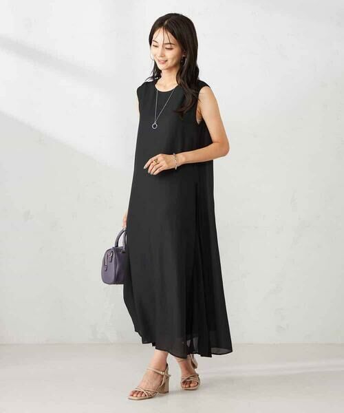 a.v.v / アー・ヴェ・ヴェ ロング・マキシ丈ワンピース | 【洗える】サイドプリーツノースリーブワンピース | 詳細12