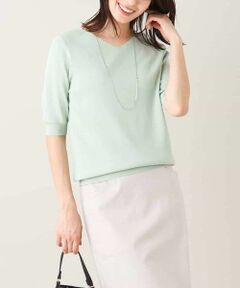 a.v.v / アー・ヴェ・ヴェ ニット・セーター | 【洗える/UVカット】Vネックパフスリーブニット