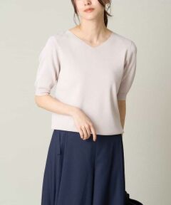 a.v.v / アー・ヴェ・ヴェ ニット・セーター | 【洗える/UVカット】Vネックパフスリーブニット