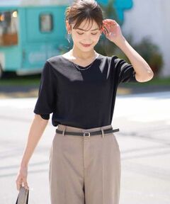 a.v.v / アー・ヴェ・ヴェ ニット・セーター | 【洗える/UVカット】Vネックパフスリーブニット