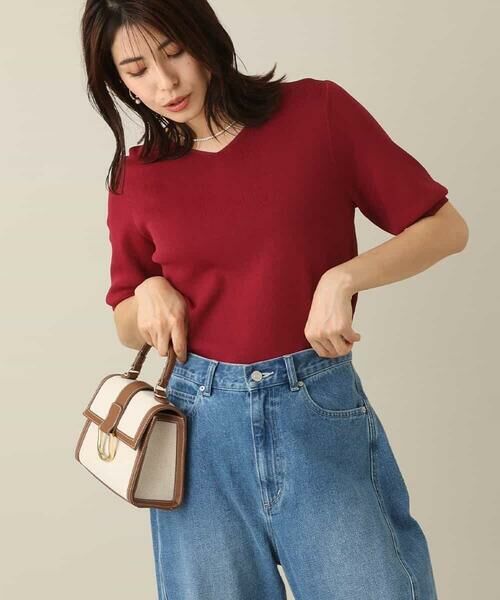 a.v.v / アー・ヴェ・ヴェ ニット・セーター | 【洗える/UVカット】Vネックパフスリーブニット | 詳細1