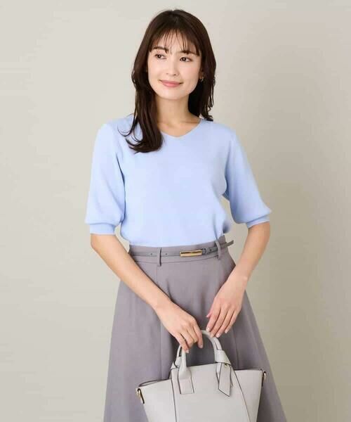 a.v.v / アー・ヴェ・ヴェ ニット・セーター | 【洗える/UVカット】Vネックパフスリーブニット | 詳細16