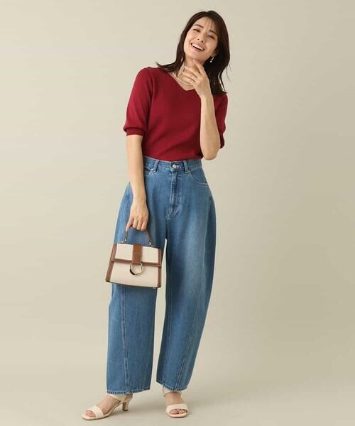 a.v.v / アー・ヴェ・ヴェ ニット・セーター | 【洗える/UVカット】Vネックパフスリーブニット | 詳細2