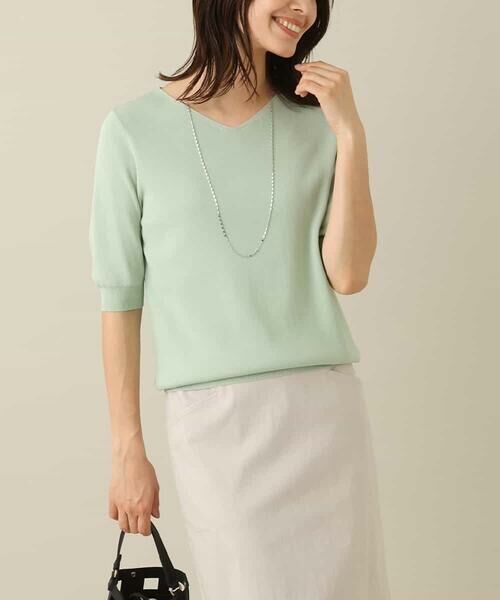 a.v.v / アー・ヴェ・ヴェ ニット・セーター | 【洗える/UVカット】Vネックパフスリーブニット | 詳細4