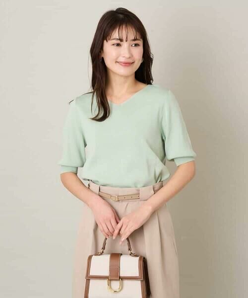 a.v.v / アー・ヴェ・ヴェ ニット・セーター | 【洗える/UVカット】Vネックパフスリーブニット | 詳細7