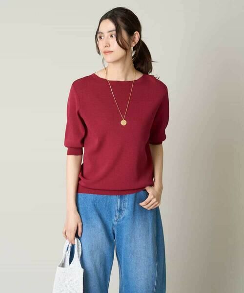 a.v.v / アー・ヴェ・ヴェ ニット・セーター | 【洗える/UVカット】ボートネックパフスリーブニット | 詳細2