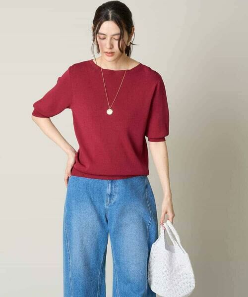 a.v.v / アー・ヴェ・ヴェ ニット・セーター | 【洗える/UVカット】ボートネックパフスリーブニット | 詳細3