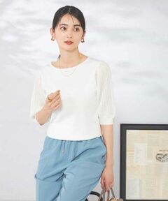 a.v.v / アー・ヴェ・ヴェ ニット・セーター | 【接触冷感】プリーツスリーブサマーニット