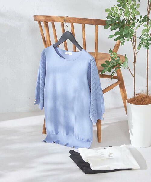 a.v.v / アー・ヴェ・ヴェ ニット・セーター | 【接触冷感】プリーツスリーブサマーニット | 詳細11