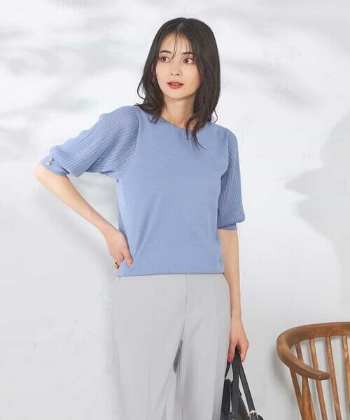 a.v.v / アー・ヴェ・ヴェ ニット・セーター | 【接触冷感】プリーツスリーブサマーニット | 詳細12
