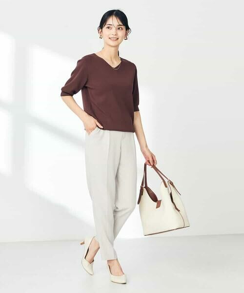 a.v.v / アー・ヴェ・ヴェ ニット・セーター | 【接触冷感/UVカット】Vネックパフスリーブ美ラクるサマーニット【WEB限定】 | 詳細21